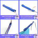 Copper Foil Hand Foiler for Stained Glass, 7/32" and 1/4" Hand Foiler Tool Kits, Blue