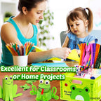 FUNZBO Arts and Crafts Supplies for Kids - Craft Kits with Pipe Cleaners, Popsicle Stickers, Construction Paper, Pom Poms & Googly Eyes, Birthday Gifts for Girls & Boys Age 4+