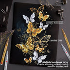 Acrylic Paint Pens - Permanent Markers 2 Gold Pens & 2 Silver Paint Marker Pen Set of 4 Acrylic Pen 0.7mm Extra Fine Tip - Ideal for Rock Painting, Fabric, Glass, Wood, Canvas, Ceramic, Porcelain