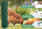 Chicken Wire 15.7 x 315 Inches Chicken Wire Fencing Mesh Green PVC Coated Floral Chicken Wire for Crafts Poultry Garden, Hexagonal Galvanized Chicken Coop Rabbit Wire Fencing Netting