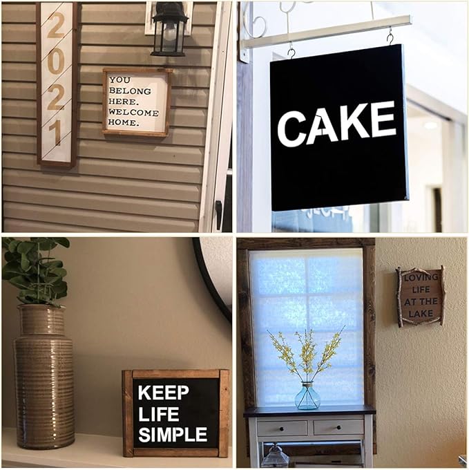 Alphabet Letter and Number Stencils 9 Inch - 40 Pack Large Letters and Numbers Stencil Templates with Signs for Painting on Wood, Reusable Letter Stencils for Chalkboard Signs & Wood Wall Art