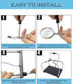 Kaisiking Helping Hands Soldering Station with Magnifying Glass, PCB Holder 4 Flexible Arms Magnifier and Third Hand Soldering Tool for Electronic Repair Soldering Jewelry Crafts