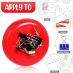 Waydress 2 Pieces Magnetic Pin Holder Sewing Pincushion Round Paper Clip Holder Magnetic Cushion Sewing Pin Push Hairclip Storage Case Needle Cushion for Sewing DIY Project(Red)