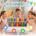 Color Matching Toy Set for Kids, Wooden Bowling Color Matching Game with 7 Bright Pins and Storage Bag, Matching Games for Kids Family Party Birthday Gift, Fun Party Game for Boys Girls