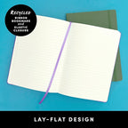 PAPERAGE Recycled Lined Journal Notebook, (Rose), 160 Pages, Medium 5.6 in x 8 in - 100 GSM Thick Paper – College Ruled, Hardcover Journaling Notebook for Work, School & Note Taking