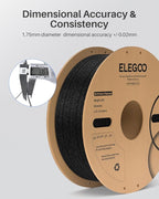ELEGOO PLA Filament 1.75mm 2KG Sparkle Black & Turquoise, Glitter Twinkling 3D Printer Filament Dimensional Accuracy +/- 0.02mm, 2pcs 1kg Spool(2.2lbs) Fits for Most FDM 3D Printers