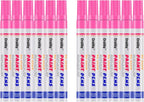 Pink Paint Markers, 12 Pack Oil-Based Waterproof Quick Dry Permanent Paint Pen Set for Rocks Painting, Wood, Fabric, Plastic, Canvas, Glass, Mugs, Metal, Tire, Stone, DIY Craft