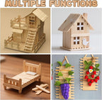 400PCS Wooden Craft Sticks Kits, 6 inch Natural Wood Popsicle Sticks with Hot Glue Gun and Sticks for Ice Pops Waxing Hair Removal and Wax Supplies Classroom DIY Craft Project Tongue Depressor