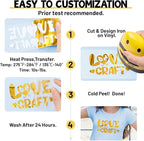 TECKWRAP Gold HTV Heat Transfer Vinyl 12" x 5ft Chrome Gold Vinyl for Craft Cutter, Heat Press Machine Iron On Vinyl for T-Shirts Easy to Cut & Weed