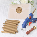 Dark Bronze Sealing Wax Sticks, WASOHLING 20Pcs Glue Gun Wax Seal Sticks for Wax Seal Stamp, Bronze Wax Seals for Christmas Wedding Invitation Envelope Letter Seals, Craft Adhesive (Mini Size)
