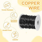 uxcell 12 Gauge / 2mm Anodized Aluminum Wire for Jewelry Craft Making, 102 Feet Bendable Flexible Wire for DIY Home Decor Gardening Sculpture, Black