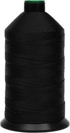 Extra Strong Bonded Nylon Thread #207 Tex210 – 16 OZ, 2000yds, Versatile Stitching Solution for Leather, Upholstery, Canvas Repair and More (Black)