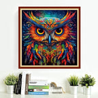 DMCVIVR Stamped Cross Stitch Kits for Adults Beginners Embroidery Kits 11CT Needlepoint Kits Cross Stitch Patterns Embroidery Patterns-Colorful Owl 18x18 inch