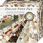 Origami Paper Kit Dobule Sided 100 Sheets 100 Colors 6 Inch Japanese Chiyo Square Easy Fold Arts Crafts DIY Handwork Origami Papers Beginner Coffee Newspapers