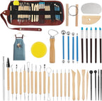 40PCS Clay Sculpting Tools Kit, Clay Pottery Carving Tool Kit with Wooden & Stainless Steel Clay Tools, Professional Clay Sculpting Tool for Adults, Sculpting Tools for Air Dry Clay, Polymer, Ceramic