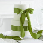 HUIHUANG Olive Green Ribbon 2 inch Wide Double Faced Satin Ribbon Green Ribbon for Gift Wrapping, Bows Making, Flower Bouquet, DIY Crafts, Bridal Shower, Holiday Party Decor -25 Yards/Roll