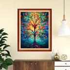 Funchey Stamped Cross Stitch Kits, DIY Cross Stitch Pattern for Adults Beginners Needlepoint Kits Embroidery Kit Arts and Crafts 11CT-Colorful Tree 16x20 inch