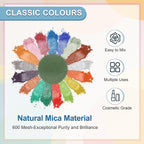 uxcell 10g/0.35oz Cosmetic Grade Mica Powder, 600 Mesh Mica Powder Natural Resin Epoxy Pigment Powders for Casting Resin, Candle Dye, DIY Nail Polish and Lip Gloss, Olive Green