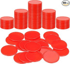 uxcell Plastic Poker Chips, Learning Counters Counting Counters Disks Markers Opaque Game Tokens for Game Play Math Counting