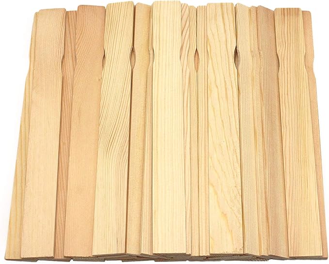 Wooden Paint Stir Sticks - 14 Inch REWISS Paint Sticks Wood Stirrers Paddles Resin or Wooden Craft Sticks, Garden and Library Markers(Pack of 50)