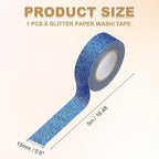 PATIKIL 1 Roll Glitter Paper Washi Tape, Washi Decorative Tape for Crafts, Navy