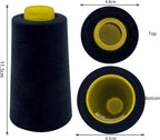 Tortoise 4 Cones of 3000 Yards Each Spool Thread for All Purpose, Serger, Overlock, Quilting, Sewing Machine - 100% Polyester - 40S/2 - Dark Navy Blue
