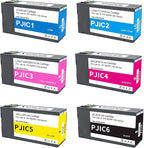 PP-50 PP-100 Ink Cartridges 6 Color Set PJIC1 PJIC2 PJIC3 PJIC4 PJIC5 PJIC6 C13S02A9991 Suitable for DiscProducer PP-50 PP-100 Printers (Black, Cyan, Magenta, Yellow, Light Cyan, Light Magenta, 6Pcs)