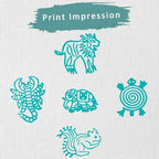 Handcarved Wooden Stamps for Block Printing - Stamps for Mehndi, Saree Border, Scrapbooking, Fabric Textile Paper, Kids, Art Work | Set of 5 | Hashcart®