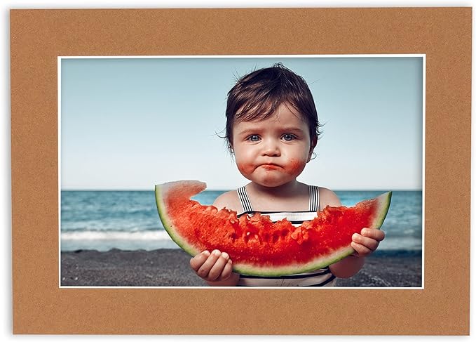 6x8 Mat for 8x10 Frame - Precut Mat Board Acid-Free Show Kit with Backing Board, and Clear Bags Brown 6x8 Photo Matte Made to Fit a 8x10 Picture Frame Matboard for Framing, Pack of 1 Mat