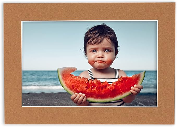 Pack of 25 Acid Free 11x14 Mats Bevel Cut for 8.5x11 Photos - Aged Oak Brown Precut Matboards For Pictures, Photos, Framing - 4-ply Thickness
