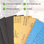 Sandpaper1200 Grit, Wet Dry Sanding Sheets 9x3.6 inch for Wood Furniture Finishing, Metal Sanding and Automotive Polishing,21 -Sheet