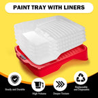 Mister Rui 17-Piece Paint Roller Kit with Non-Slip Tray, Microfiber Roller Covers, Brushes for DIY & Professional Painting Projects, Complete Set for Home Improvement