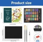 3ml Glitter Watercolor Paint Set with Paper, 24 Colors Shimmer Metallic Watercolour Painting Sets, Solid Pearl Water Color Paints for Adult, Kids, DunHuang Style (DunHuang 24Colors-L)
