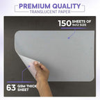 Tracing Paper 9x12 63 GSM - Pack of 150 Sheets Tracing Paper for Sewing Patterns, Drawing Overlays & Sketching on Art Paper & Sketch Book