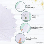 Cardstock Warehouse Diamond Print Inkjet Glitter - Premium White Glitter Cardstock Paper – 10 Sheets, 12 x 12" - 104 lb/280 GSM for Inkjet Printing, Die-Cutting, Card Making, Crafts, and DIY Projects