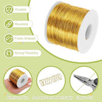 MECCANIXITY 20 Gauge Anodized Aluminum Craft Wire Bendable Bonsai Training Wire 771 Feet 0.8mm for Sculpting Crafts Wreath Floral Beading Jewelry Making, Gold Tone
