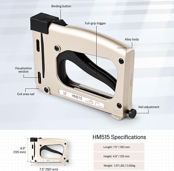 meite Point Driver HM515 Manual Tool with 1000-Count Flexible Point Nails, Picture Framing Tool for DIY Crafts, Frame Point Driver, Picture Frame Stapler/Nailer/Tacker