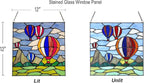 PA0002 Stained Glass Hanging Panel-12 Wx12 H Window Suncatcher Window Décor Tiffany Style Wall Décor Hanging Art,Hot Air Balloons.
