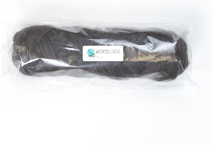 Natural Wool Bulk roving, 2 lb. Best Wool for Spinning, arm Knitting, Felting, Chunky Blankets and Tapestry. Natural Colors, un-Dyed. (Mocha, 2 lb)