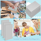 Frienda 50 Pack Rubber Carving Blocks 4 x 6 Inch, Rubber Stamp Carving Blocks for Printmaking, Printing, DIY Craft Project, Soft Block Stamp for Beginners and Professional(Gray)