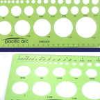 Pacific Arc Circles Template Guide, 40 Perfect Circles from 1/32 to 1 5/8 inch with Inch and Metric Graduations