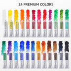 LIGHTWISH Professional Watercolor Paint Tube Set Artist Grade, 9 ML 24 Vivid Colors Art Supplies, Premium Non Toxic Water Colors Paint for Adults, Artists & Hobby