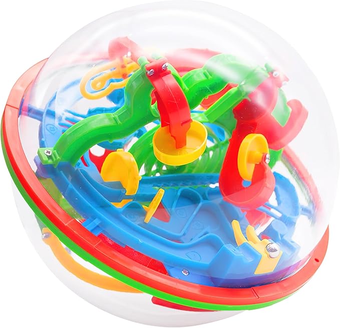 3 Otters 3D Maze Ball, Brain Teaser Puzzle Ball for Boys Maze Sphere Game Education Toy for Gifts Classroom Prize