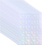 PATIKIL 11.7x8.3" Holographic Sticker Paper, 20Sheets A4 Polypropylene Self-adhesive Transparent Waterproof Laminate Overlay Film for Photo Cards Scrapbook Decorations, Snowflake