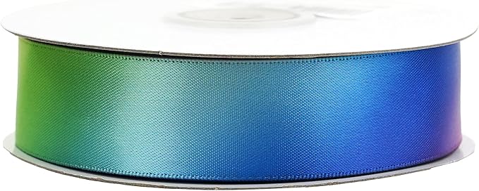 MEEDEE Rainbow Ribbon Satin Ribbon 1 inch Rainbow Satin Ribbon Rainbow Colored Ribbon for Crafts Gift Wrapping Pride Birthday Party Decoration DIY Rainbow Hair Bows - 25 Yards