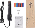 Mini Heat Gun with 6.56FT Long Cable, CUBEWAY 350W Dual-Temp 392~662°F Heat Shrink Gun with Reflector Nozzle and Shrinking Tubes for Wire Connectors, Small Hot Air Gun for Embossing Crafts