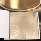 KINNO Gold Leaf Sheets - Champagne Gold Foil Paper 500 Sheets for Picture Frames, Sculpture, Handcrafts, Furniture, Arts Decoration, Gilding, Nails, Paintings, 3.15 by 3.35 Inches