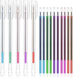 iNee 5 Colors Extra Fine Tip Water Erasable Fabric Marking Pen with 10 Free Refills for Cross Stitch, Embroidery, Sewing, Quilting