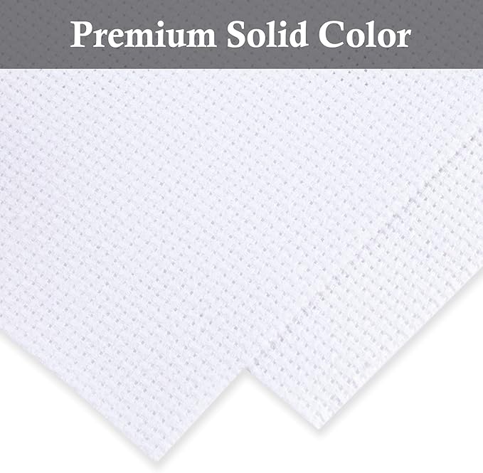 Aida Cloth Big Size 14 Count, White Cross Stitch Fabric, 39 inch by 60 inch