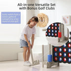 UNICOO® Jumbo 4 in a Row Game | Adjustable Height (2.5-3.5 FT) 4-to-Score Giant Yard Game Set for Kids & Adults w/Build-in Mini Games, Golf Clubs | Indoor/ Outdoor Games for Party & Family Fun